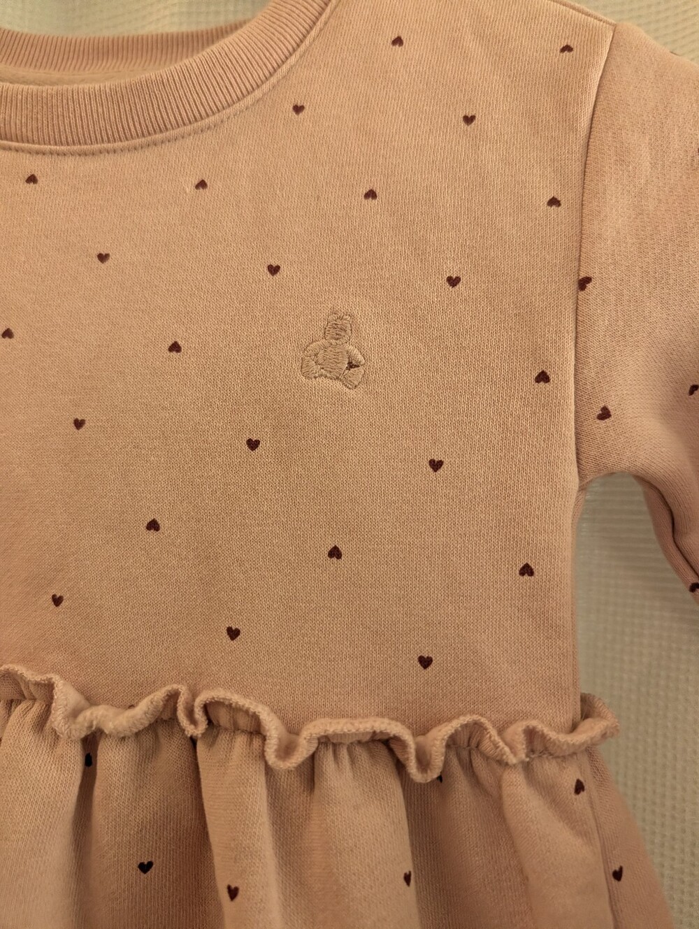 Baby Gap Ruffle Sweatshirt Dress With Hearts - Picture 2 of 5